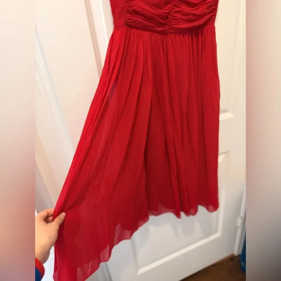 Moulinette Soeurs Gracia Dress Size 8 Red Silk Chiffon Anthropologie - Picture 5 of 10